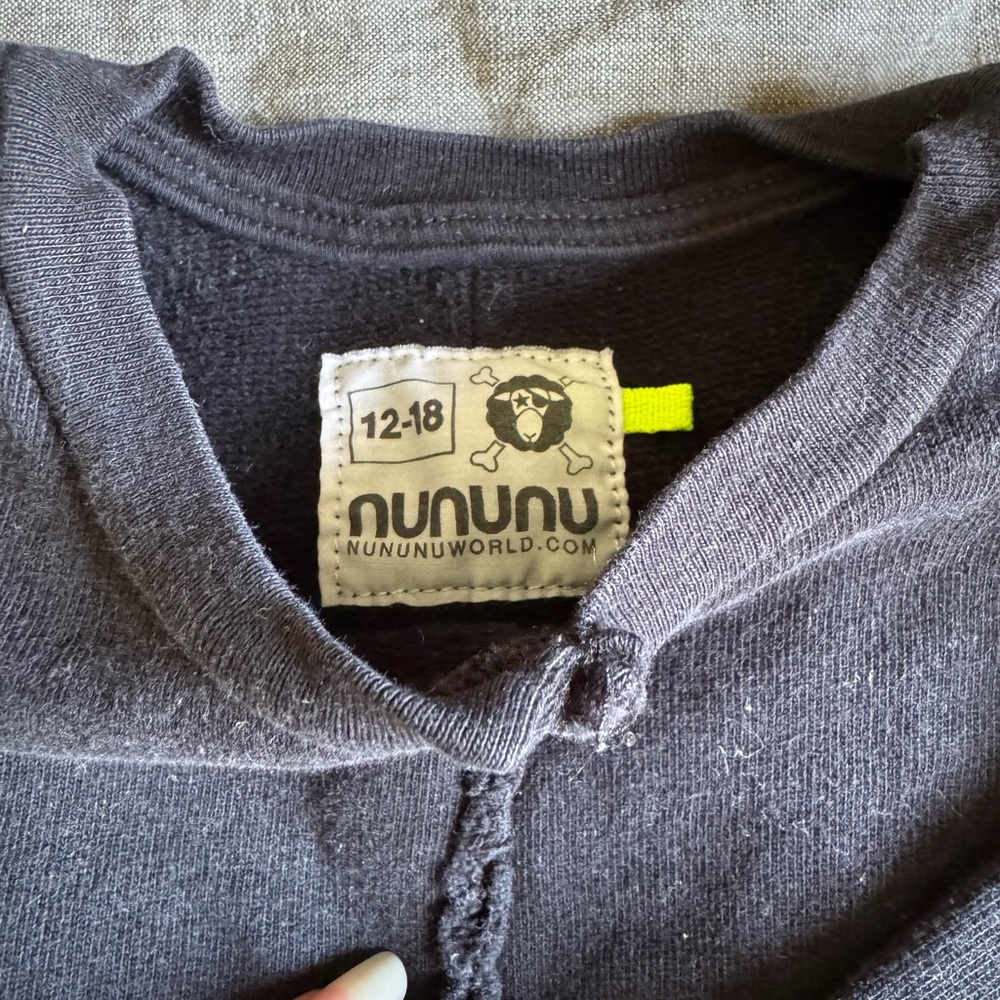 Nununu black patchwork Sweater with Skull Patch